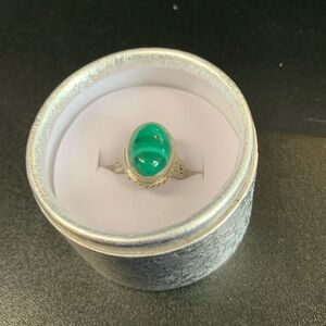 Ring Sterling Silver .925 malachite stone